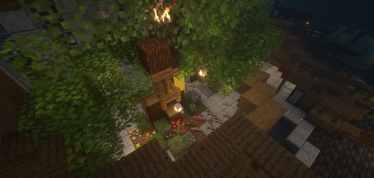 LeafHaven 建筑中的花园角落